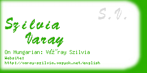 szilvia varay business card